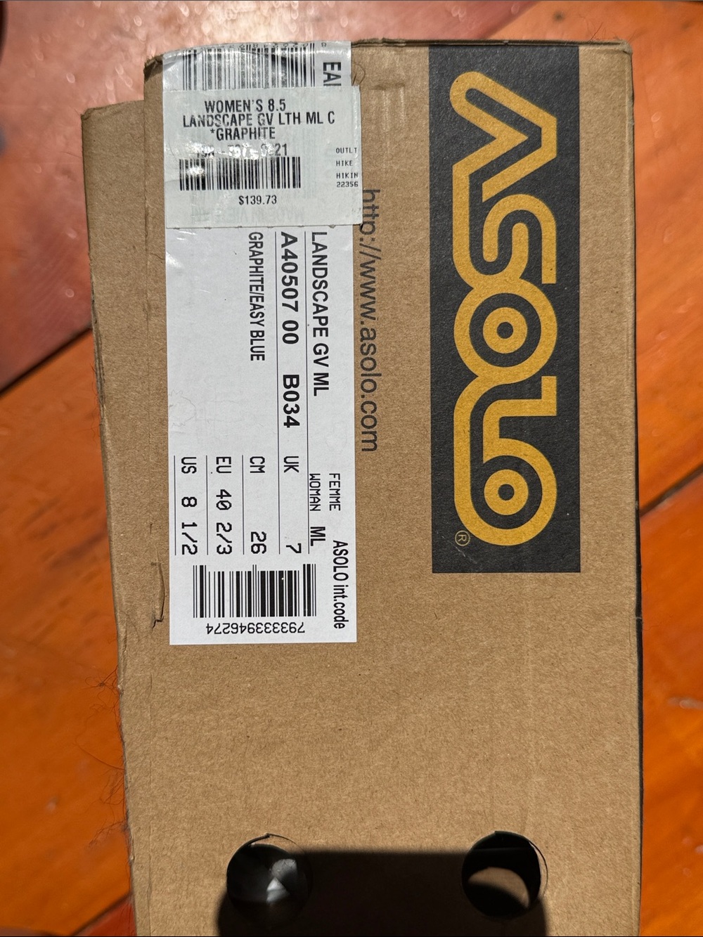 Asolo Landscape GV Shoe Box in Graphite with Easy Blue Label
